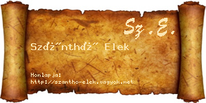 Szánthó Elek névjegykártya